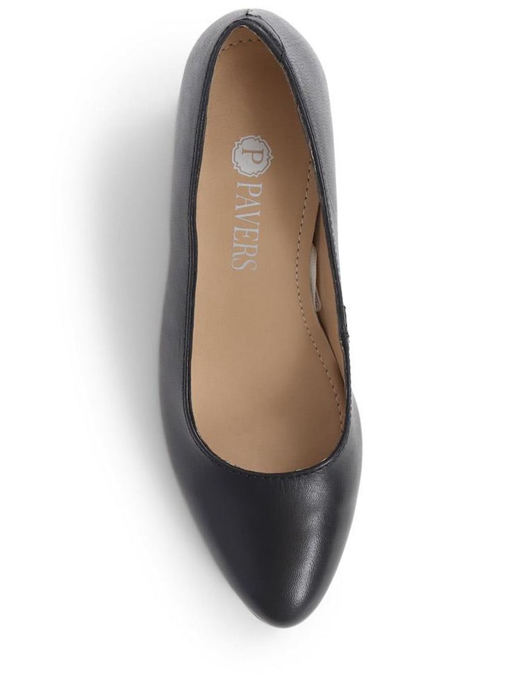 Pavers Black Pavers Heeled Leather Court Shoes - Image 5 of 5
