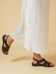 Pavers Black Pavers Leather Cross Strap Sandals - Image 1 of 7