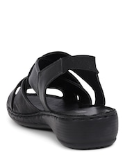 Pavers Black Pavers Leather Cross Strap Sandals - Image 5 of 7
