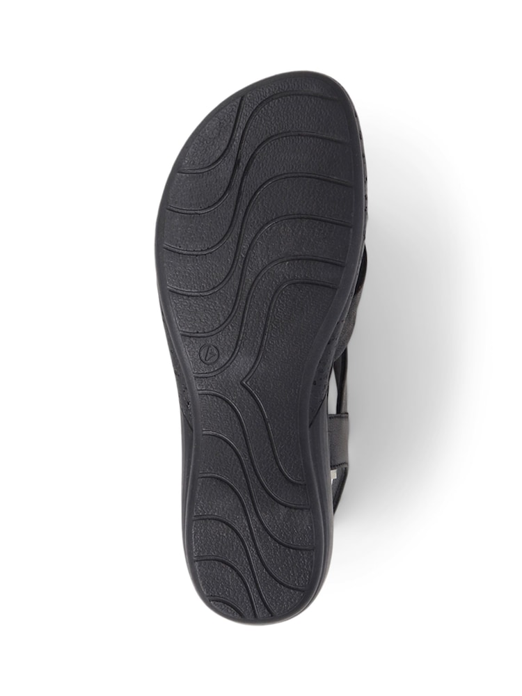 Pavers Black Pavers Leather Cross Strap Sandals - Image 7 of 7