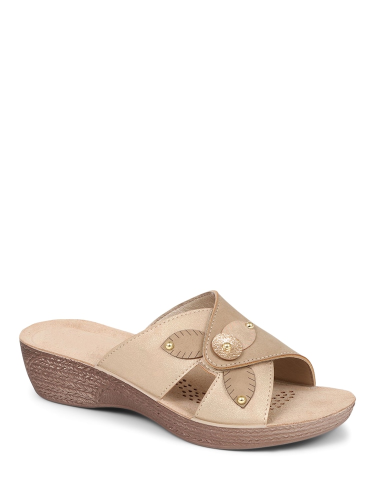 Pavers Comfortable Button Detail Sandals - Image 2 of 6