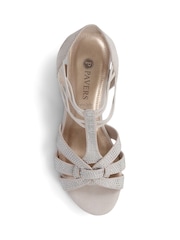 Кремовый - Pavers Embellished Slip-On Block Heeled Sandals - Image 4 of 5