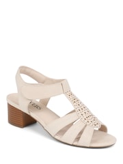 Pavers Cream Pavers Cream Heeled Smart Sandals - Image 1 of 5