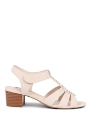 Pavers Cream Pavers Cream Heeled Smart Sandals - Image 2 of 5
