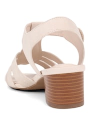 Pavers Cream Pavers Cream Heeled Smart Sandals - Image 3 of 5