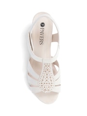 Pavers Cream Pavers Cream Heeled Smart Sandals - Image 4 of 5
