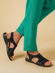 Pavers Black Pavers Pull-On Black Sandals - Image 1 of 7