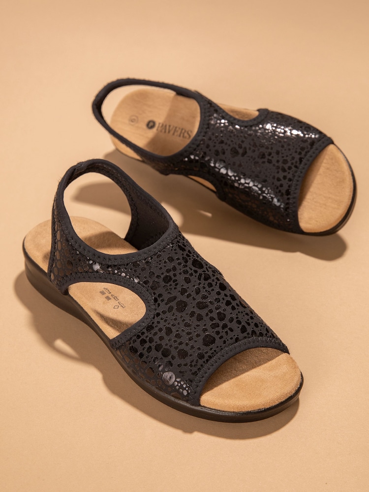 Pavers Black Pavers Pull-On Black Sandals - Image 2 of 7