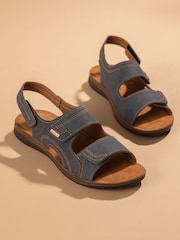 Pavers Bleu Triple Strap Touch Fasten Sandales - Image 1 de 6