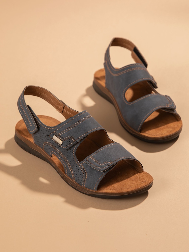 Pavers Bleu Triple Strap Touch Fasten Sandales - Image 1 de 6