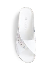 Pavers Casual Mule White Wedges - Image 4 of 5