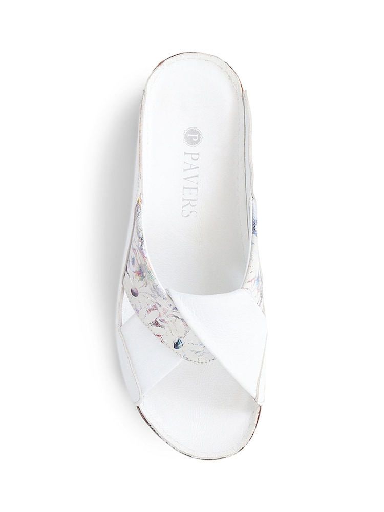 Pavers Casual Mule White Wedges - Image 4 of 5