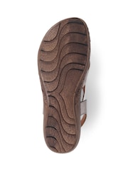 Pavers Brown Pavers Leather Cross Strap Sandals - Image 6 of 6