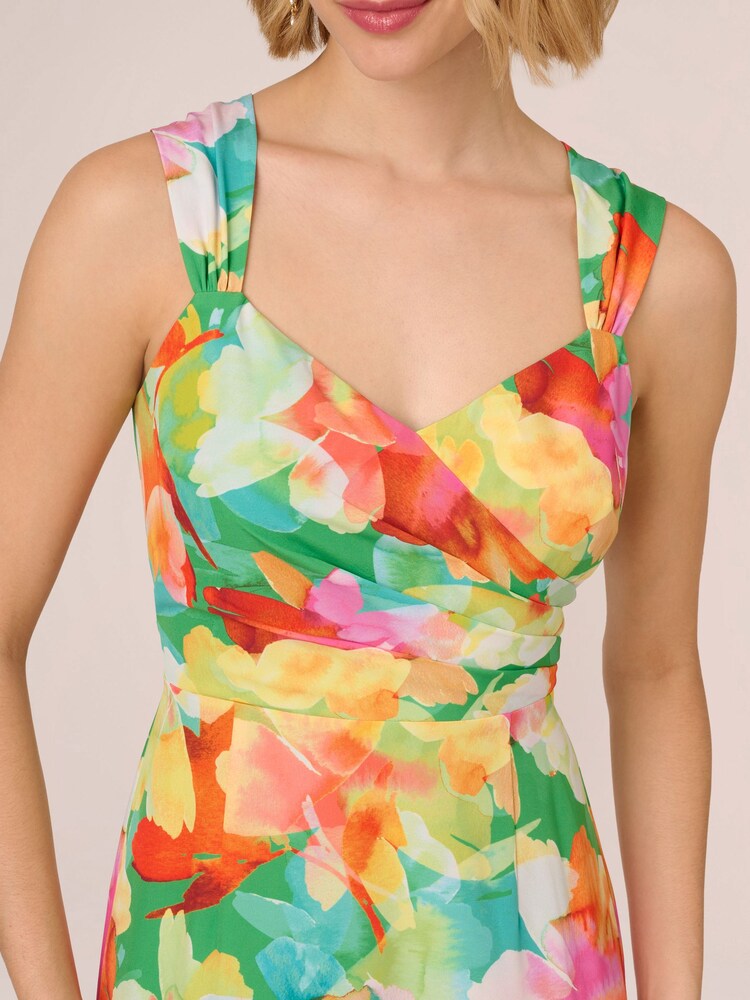 Robe Adrianna Papell multi-imprimée à ourlet asymétrique - Image 5 of 7