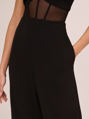 Adrianna Papell Knit Crepe Black Jumpsuit - Image 4 of 7