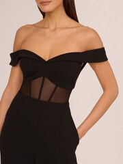 Adrianna Papell Knit Crepe Black Jumpsuit - Image 5 of 7