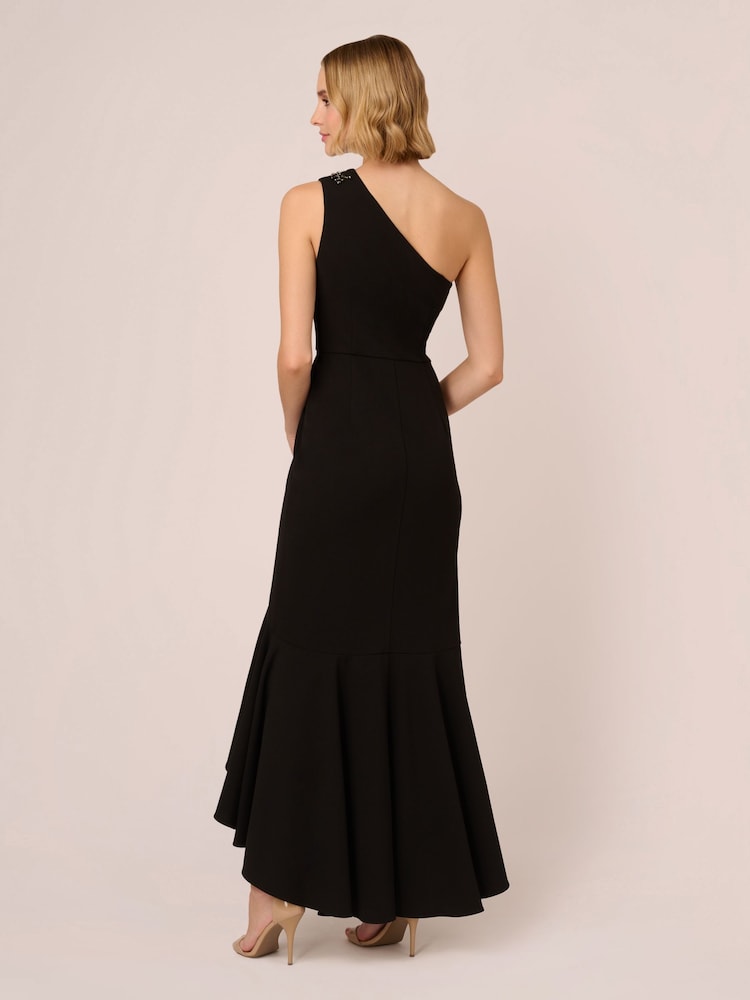 Adrianna Papell Studio Beaded Knit Crepe Black Dress - Image 2 of 7 Adrianna Papell Studio Beaded Knit Crepe Black Dress - Image 2 of 7