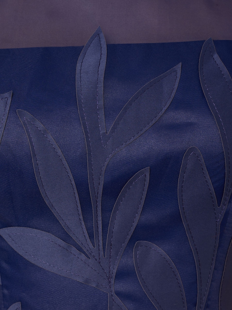 Adrianna Papell Blue Applique Organza Long Gown - Image 7 of 7