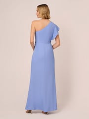 Adrianna Papell Blue One Shoulder Gown - Image 2 of 6