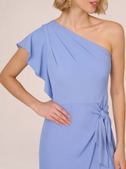 Adrianna Papell Blue One Shoulder Gown - Image 4 of 6