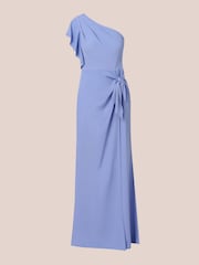 Adrianna Papell Blue One Shoulder Gown - Image 5 of 6