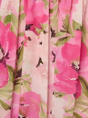 Adrianna Papell Pink Printed Off-Sholder Dress - Image 6 of 7