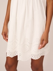 Adrianna Papell 100% Cotton Eyelet Short White Dress - Image 2 of 8