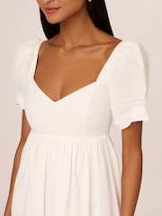Adrianna Papell 100% Cotton Eyelet Short White Dress - Image 5 of 8