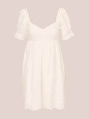 Adrianna Papell 100% Cotton Eyelet Short White Dress - Image 7 of 8