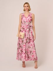 Adrianna Papell Pink Printed Jumpsuit - Image 3 of 7