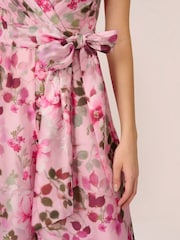 Adrianna Papell Pink Printed Jumpsuit - Image 4 of 7