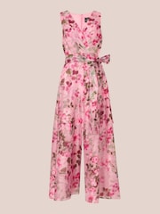 Adrianna Papell Pink Printed Jumpsuit - Image 6 of 7