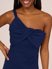 Adrianna Papell Blue Knit Crepe Short Dress - Image 4 of 7