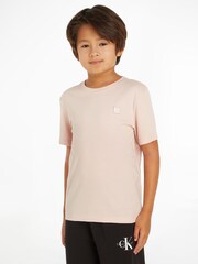 Calvin Klein Grey 100% Cotton Monogram Mini Badge T-Shirt - Image 4 of 5