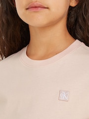 Calvin Klein Pink 100% Cotton Monogram Mini Badge T-Shirt - Image 3 of 4