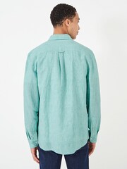 Crew Clothing Blue Sky Plain 100% Linen Classic Long Sleeve Shirt - Image 2 of 4