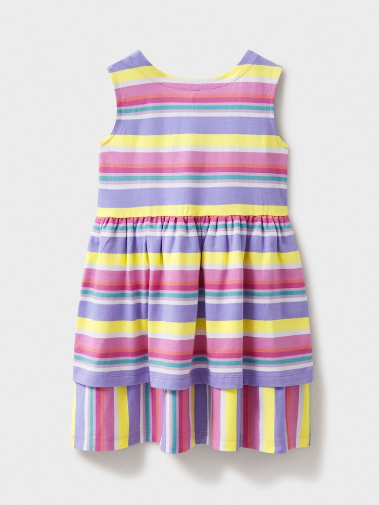 Crew Clothing Pink Jersey Stripe Spin 100% Cotton Dress - Image 2 of 3