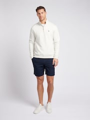 U.S. Polo Assn. Grey Mens Classic Fit Herringbone Quarter Zip Sweatshirt - Image 3 of 7