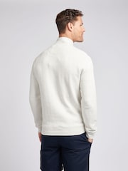 U.S. Polo Assn. Grey Mens Classic Fit Herringbone Quarter Zip Sweatshirt - Image 4 of 7
