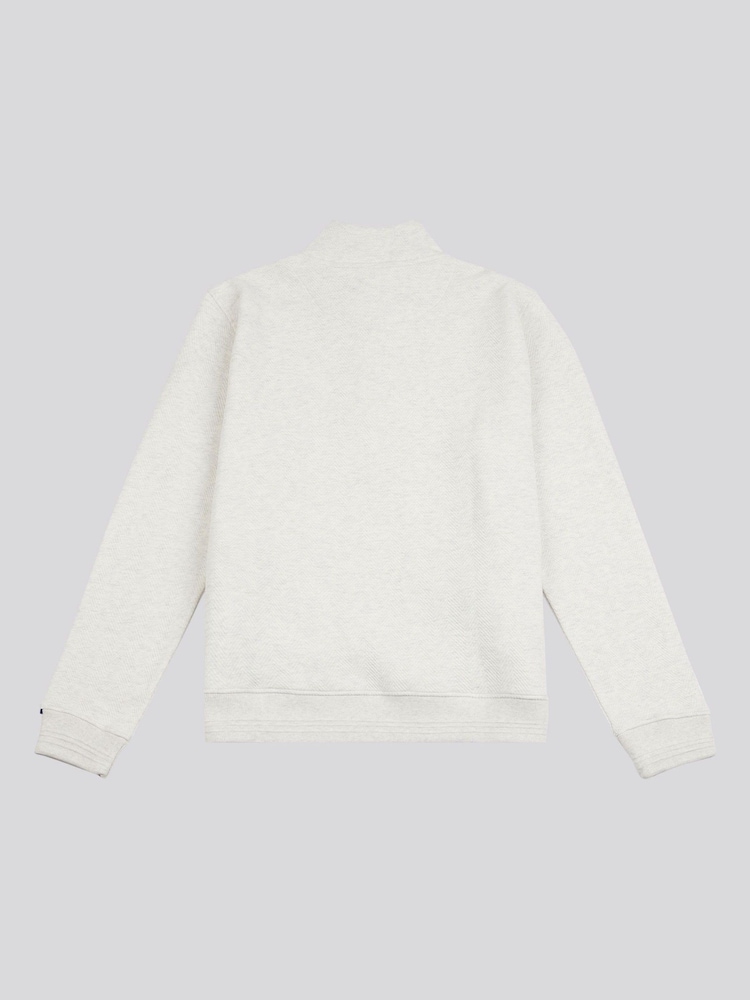 U.S. Polo Assn. Grey Mens Classic Fit Herringbone Quarter Zip Sweatshirt - Image 7 of 7