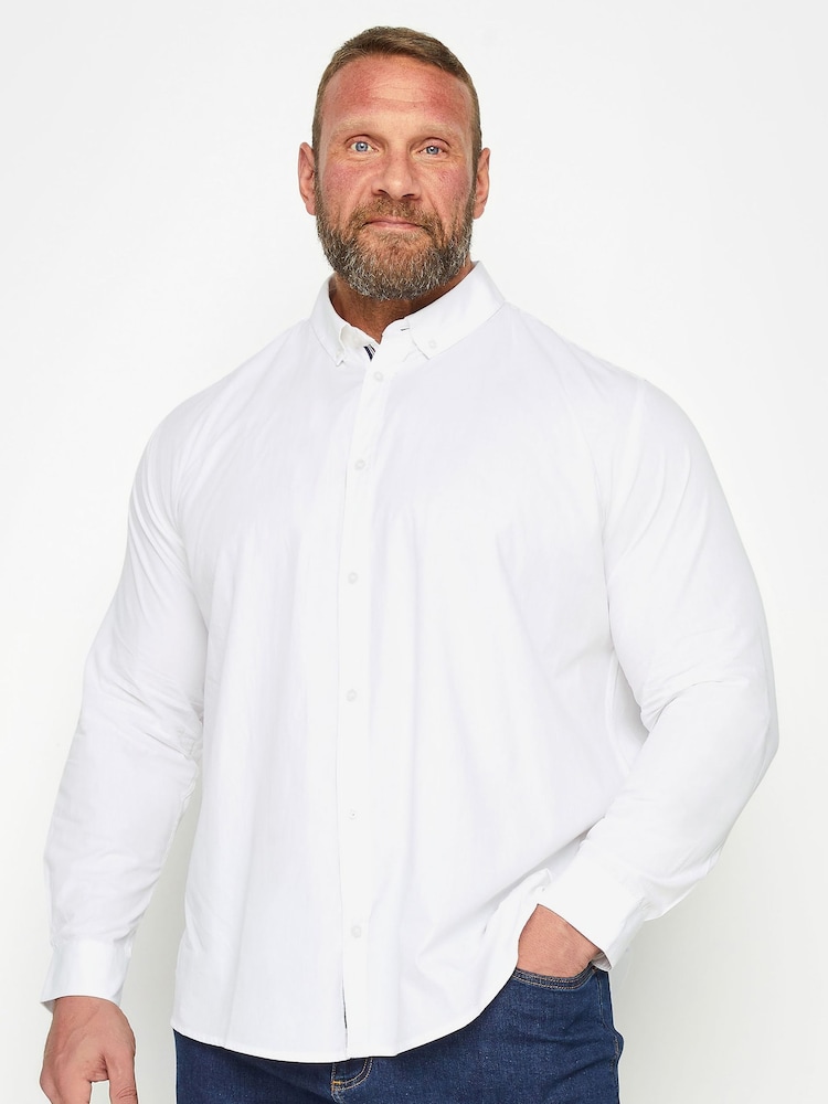 BadRhino Big & Tall White 100% Cotton Poplin Shirt - Image 1 of 3