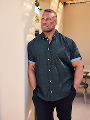 BadRhino Big & Tall Blue 100% Cotton Slub Shirt - Image 1 of 4