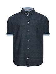 BadRhino Big & Tall Blue 100% Cotton Slub Shirt - Image 3 of 4
