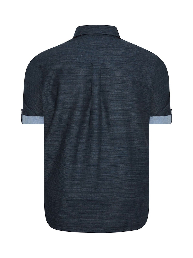 BadRhino Big & Tall Blue 100% Cotton Slub Shirt - Image 4 of 4