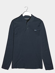 BadRhino Big & Tall Blue 100% Cotton Long Sleeve Core Polo Shirt - Image 2 of 3