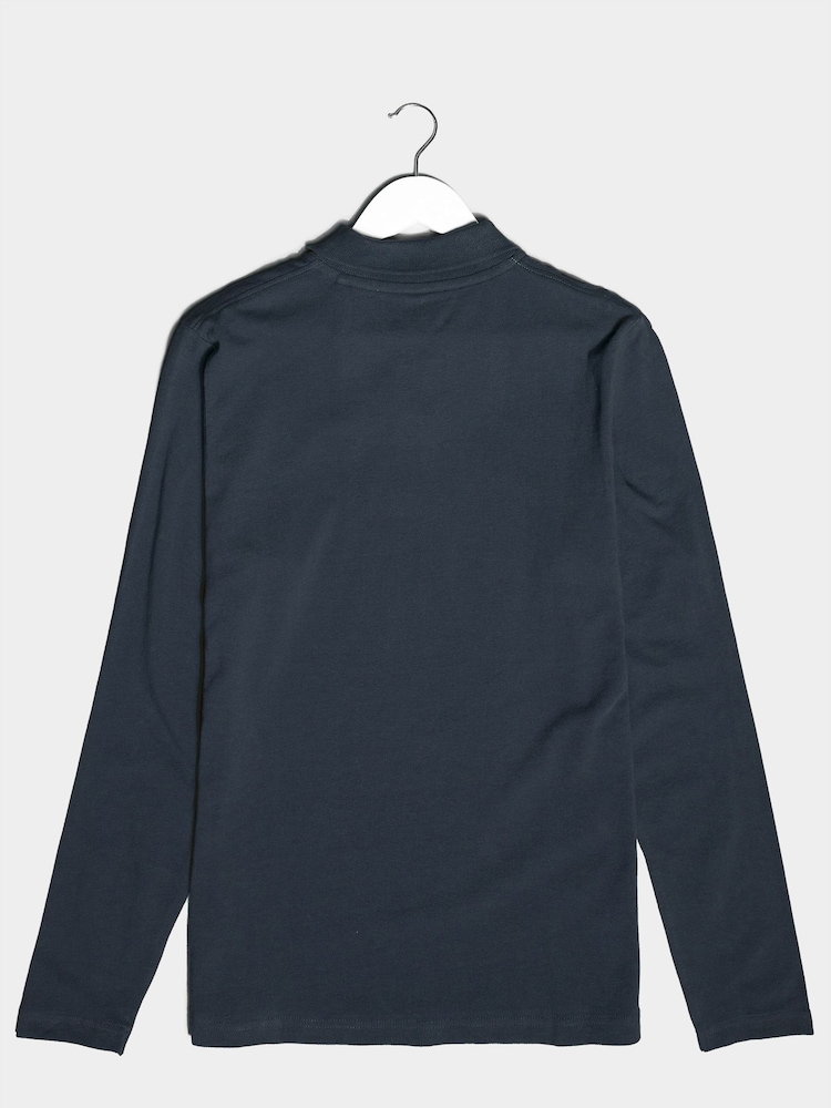 BadRhino Big & Tall Blue 100% Cotton Long Sleeve Core Polo Shirt - Image 3 of 3