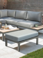 Kettler Slate Grey Elba Garden Double Footstool with Cushion - Image 1 of 3