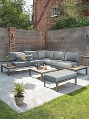 Kettler Slate Grey Elba Garden Double Footstool with Cushion - Image 2 of 3