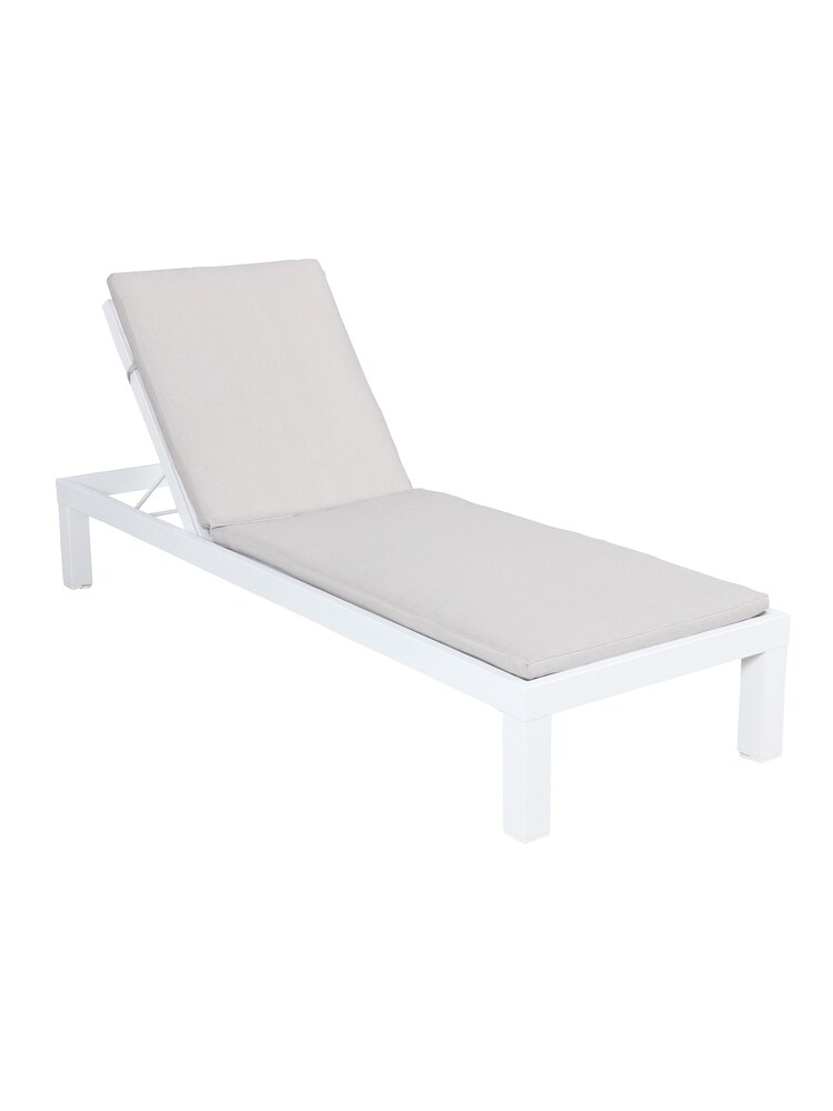 Kettler White Elba Garden Sun Lounger with Cushion - Image 2 of 2