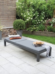 Kettler Slate Grey Elba Garden Sun Lounger with Cushion - Image 2 of 4